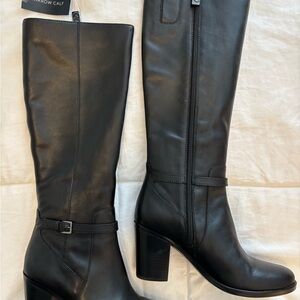 Naturalizer Black Heeled Genuine Leather Boots sz 8 Narrow Calf